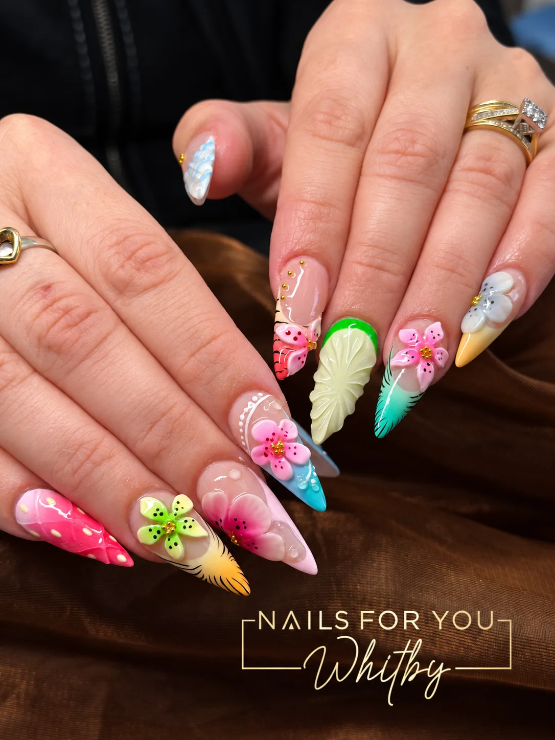 Colourful nail art by Nails For You Whitby